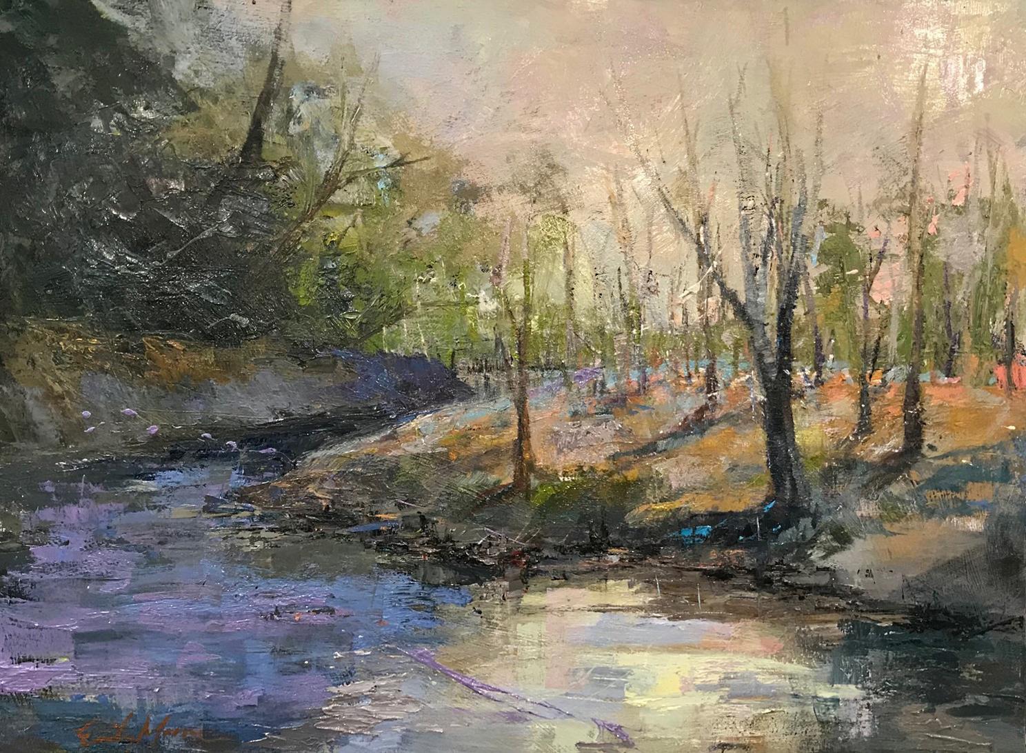 Emily Moore Landscape Painting - Along the River Bend