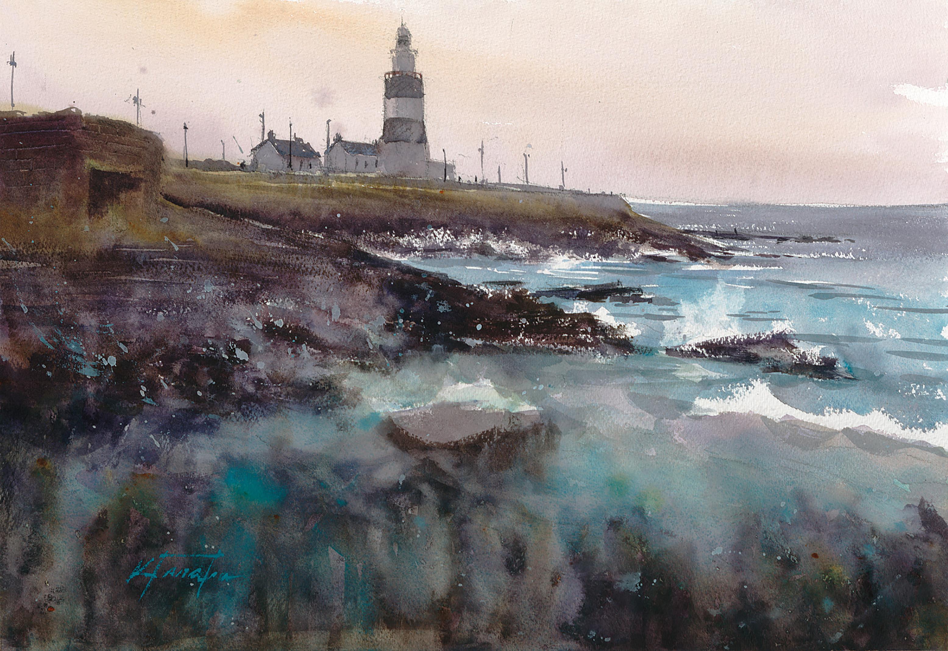 Keiko Tanabe Landscape Painting - Hook Lighthouse, Ireland