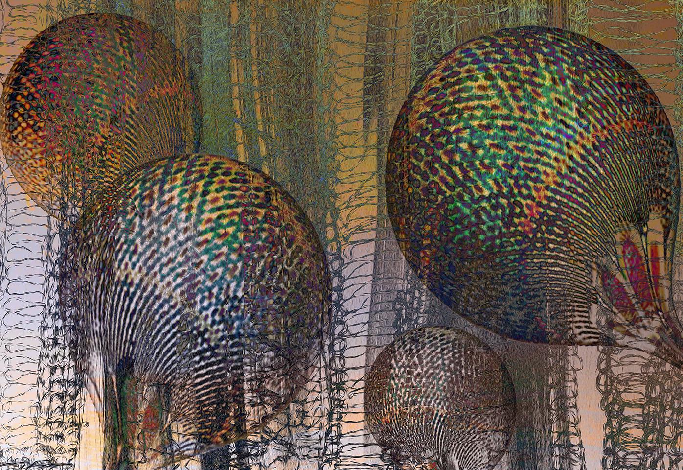 Julie Hartleib Abstract Painting - Four Balloons