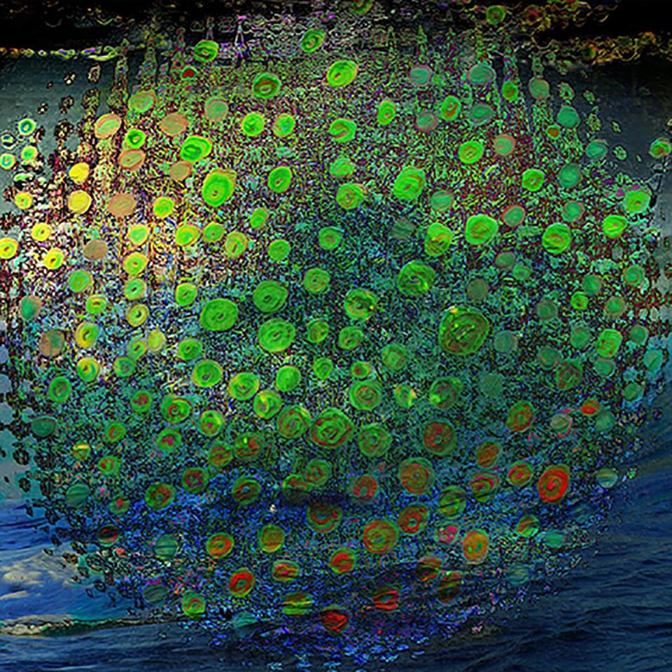 Julie Hartleib Abstract Print - Green Dots