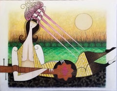 Woman With Round Guitar