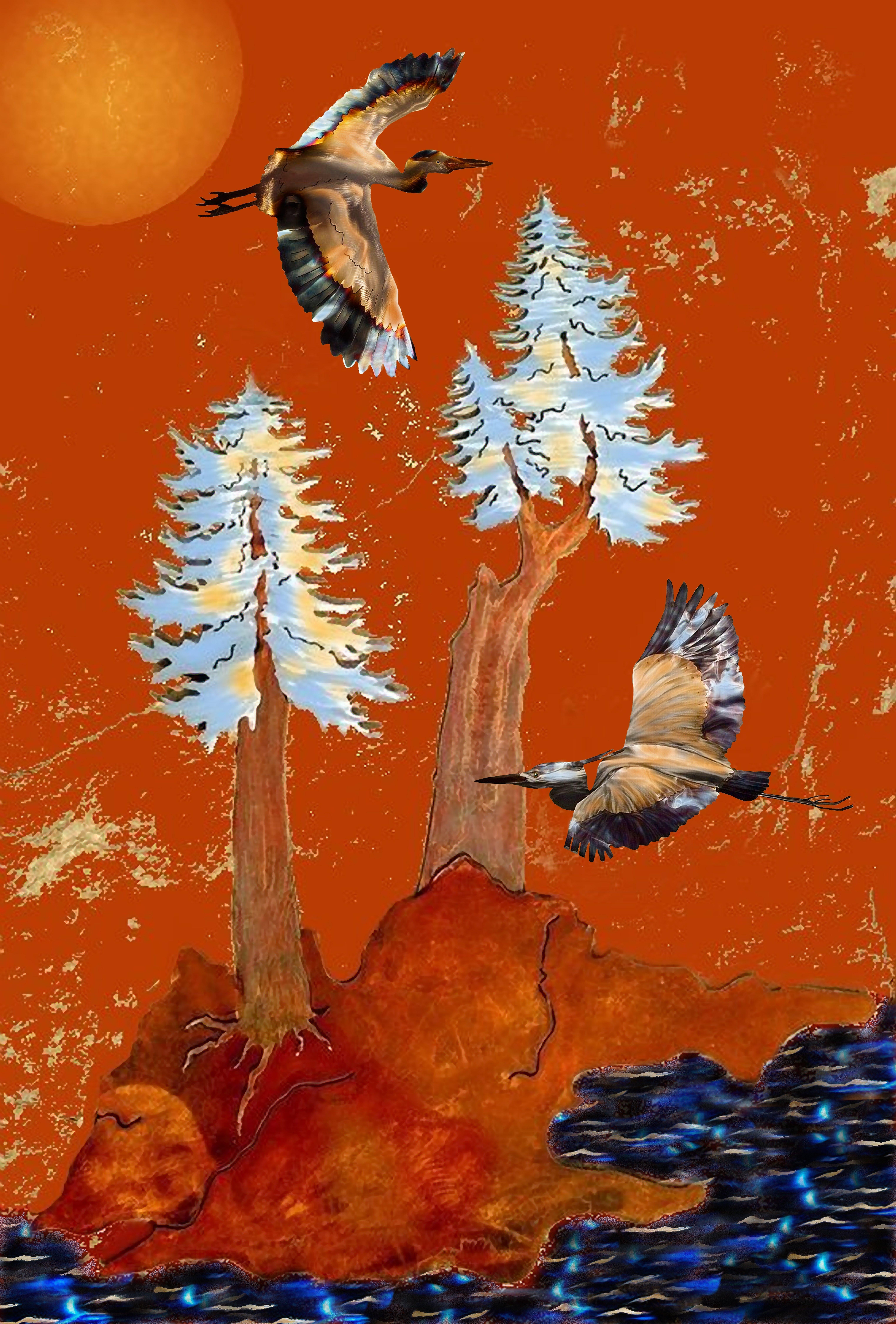 Clay Harris Animal Painting - Orange Day