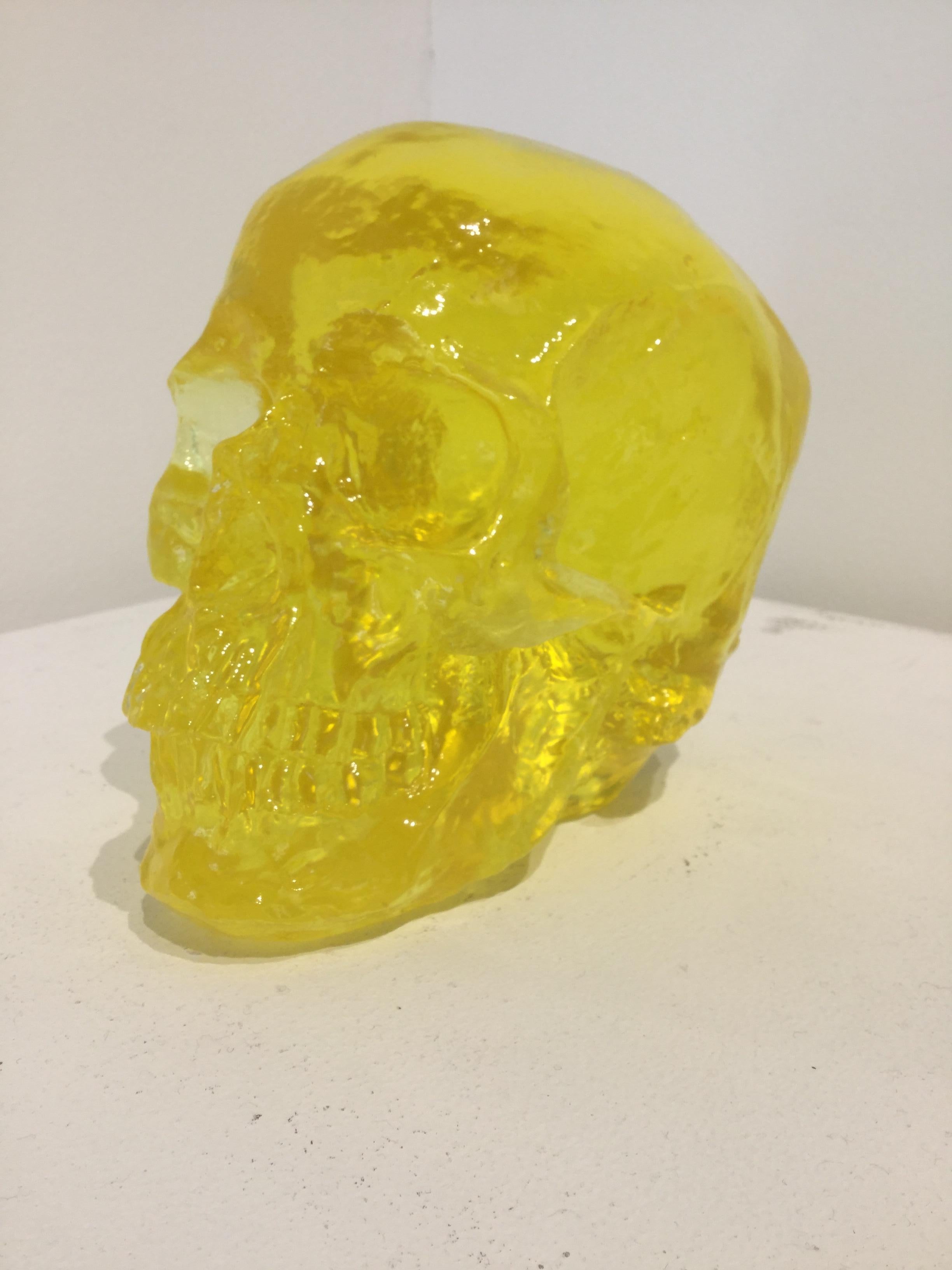 Sam Tufnell
Lemon Skull
6" x 3" x 5" 
Resin Sculpture
2018

Part of Sam Tuffnell’s creative desire is to find new ways to convey traditional subject matter as well as his own childish motives to move against the art establishment.  For him the