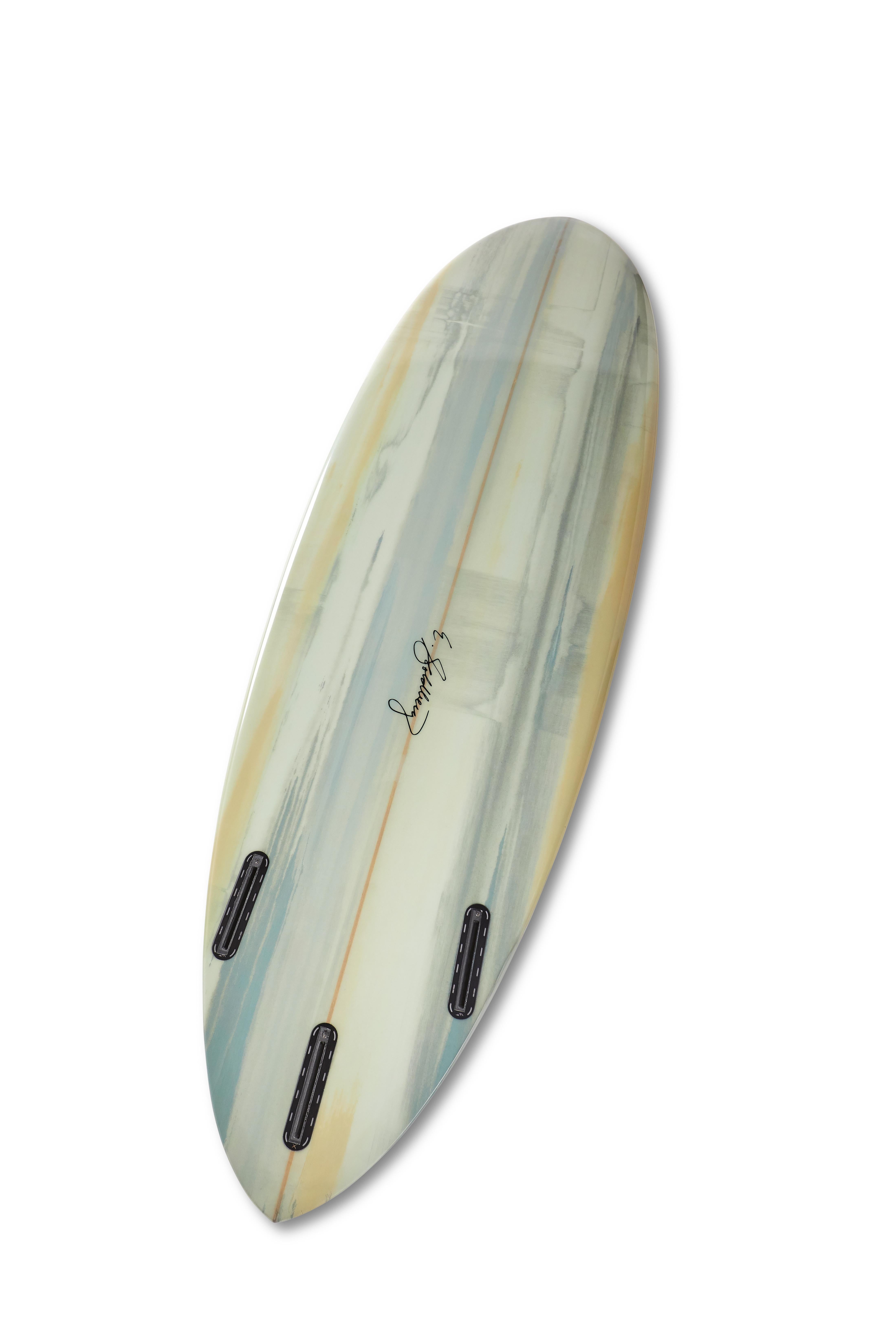 Erik Skoldberg
Titanium, 2018
Fiberglass and Acrylic
6'6


Erik Skoldberg is a contemporary artist who reaches beyond the canvas, building a master collection of paintings, surfboards and interactive installations. His combination of energetically
