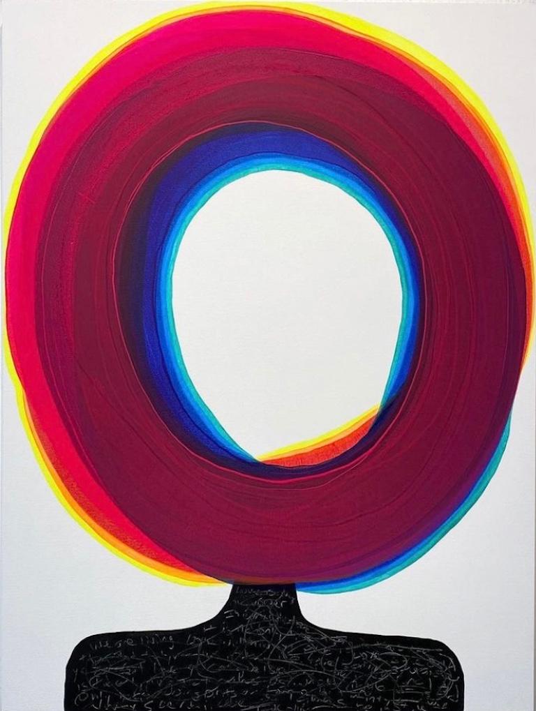 Ted Collier Abstract Painting - Figurative Circle Series 4