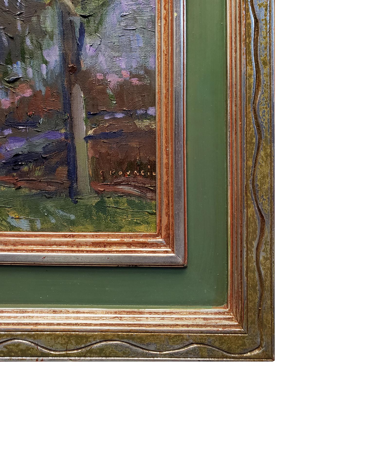 Un sentido del lugar; Finca Cobb - Landscape Painting Gris de Chuck Kovacic