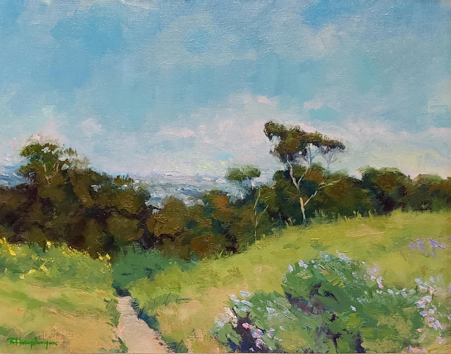 A Breezy Day on Chandler Preserve - Painting by Richard Humphrey