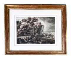 18th Century Classical Old Master Roman Landscape Drawing with Figures
