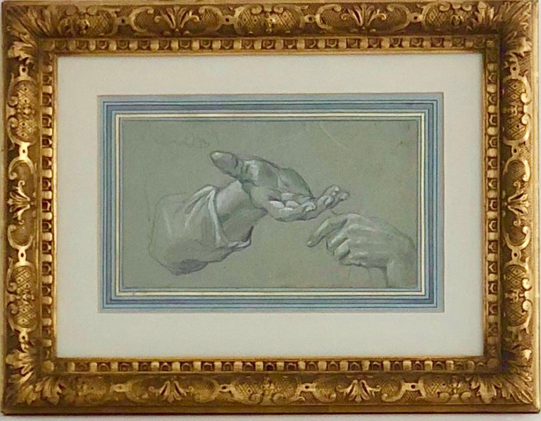 18th Century French Drawing A Study of Two Hands by Charles Parrocel 1