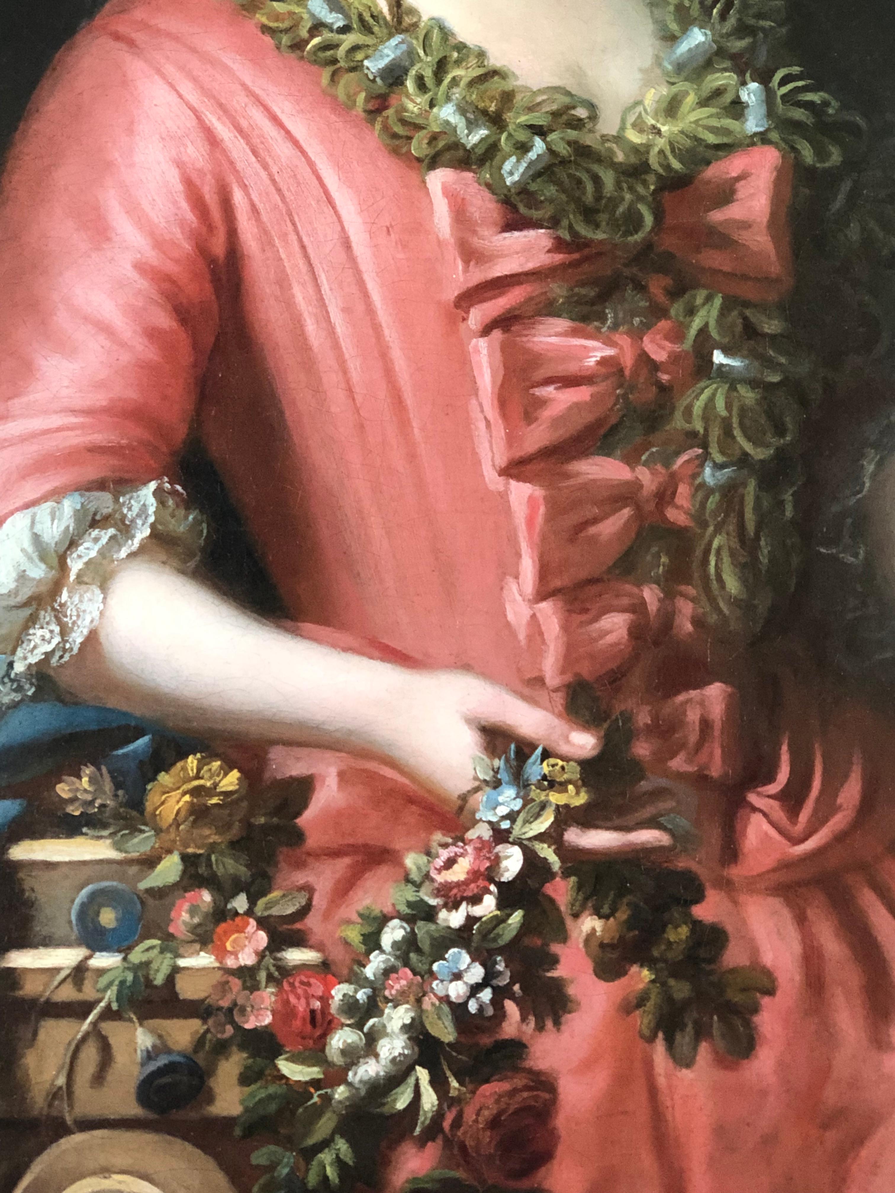 Bildnis einer Dame als Flora von Philippe Mercier (Berlin 1689/91 - 1760 London) 

Hinweis
Flora steigt herab, um die erwartungsvolle Erde zu kleiden, 
Weckt die Keime, und ruft die Knospen zur Geburt 
Jedes Hybernakel soll seine Zelle entfalten,