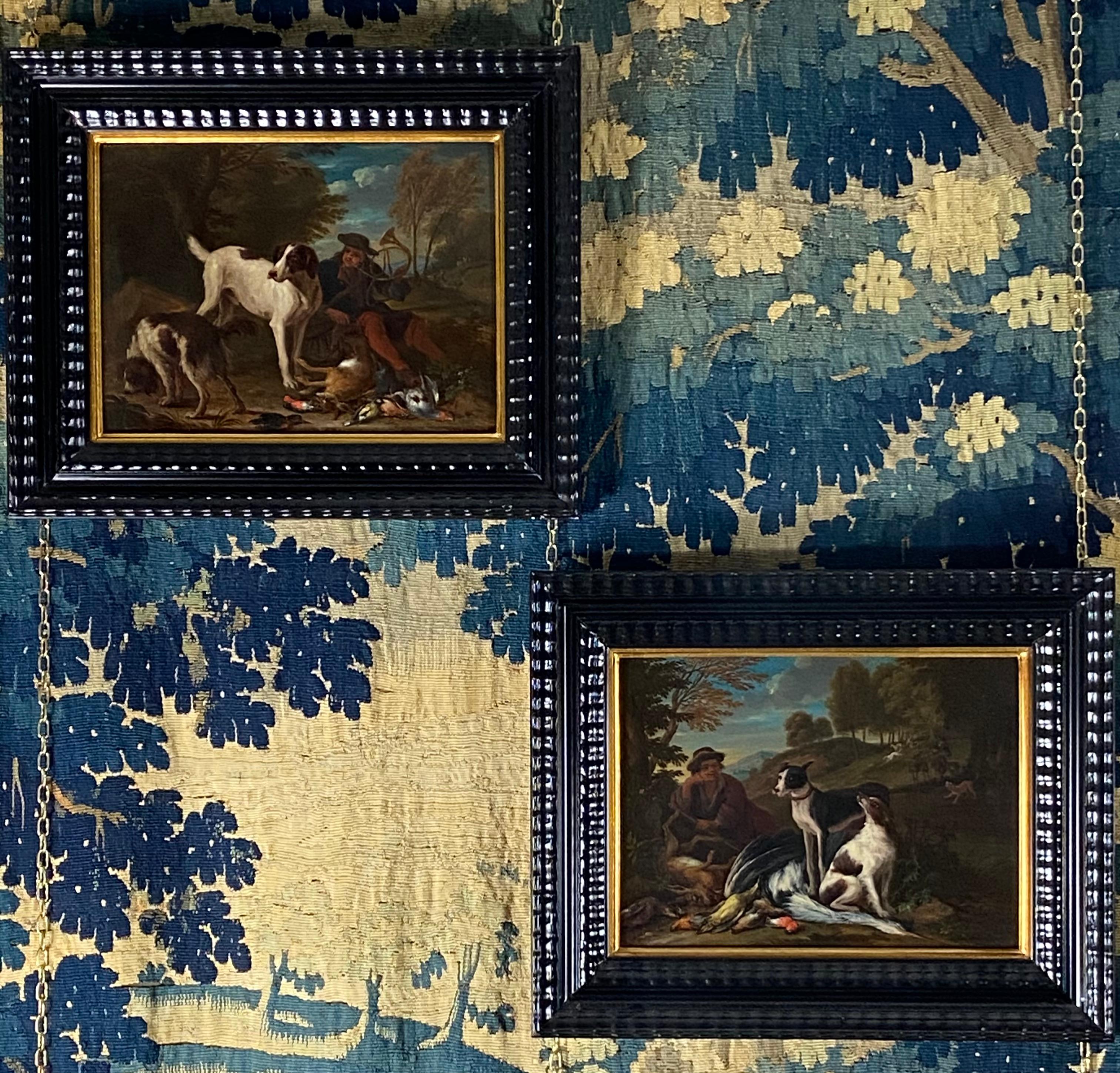 A Fine Pair of 17th Century Oil Portraits of Hunting Hounds or Dogs For Sale 2