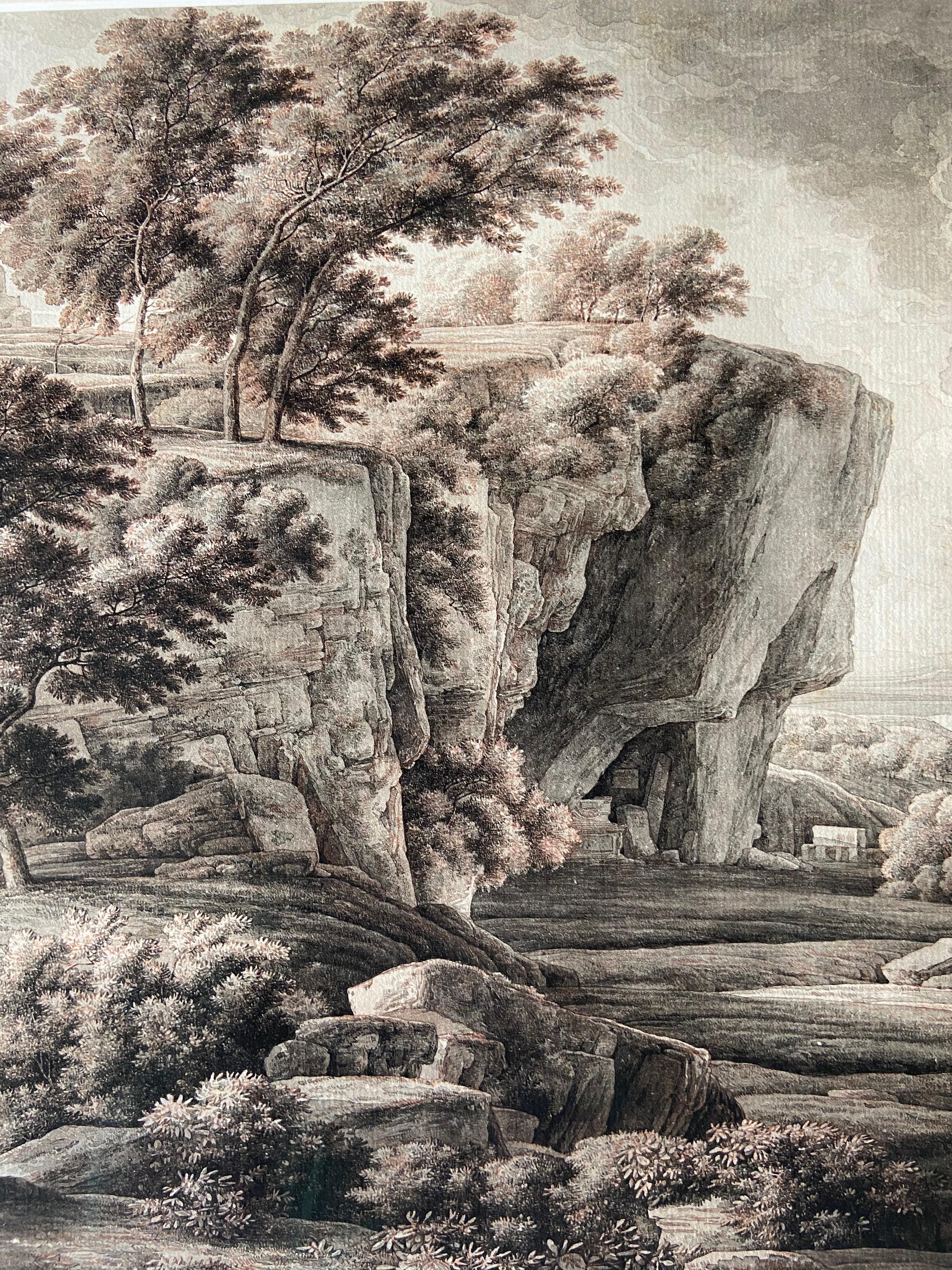 18TH CENTURY ROMAN LANDSCAPE WTH FIGURES - BY ABRAHAM LOUIS RODOLPHE DUCROS (1748-1810) 

Museum quality pen, grey ink and brown body colour landscape study with figures, by the Swiss watercolourist Abraham-Louis-Rodolphe Ducros (1748-1810)

Ducros