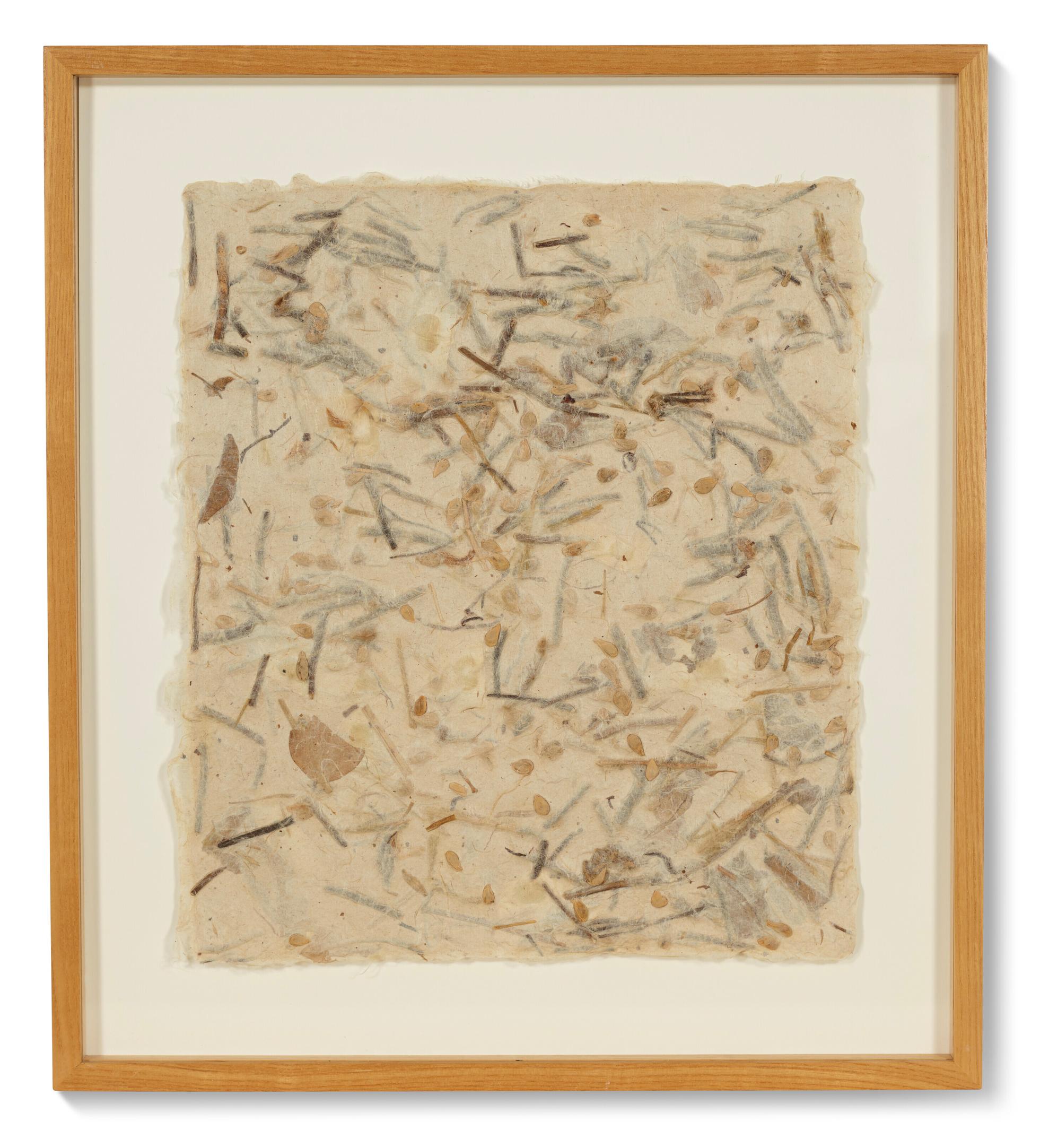 John Cage
Medicine Drawings , 1991
Handmade paper with various medicinal herbs (set of twelve)
14 x 12 in  (35.6 x 30.5 cm) each