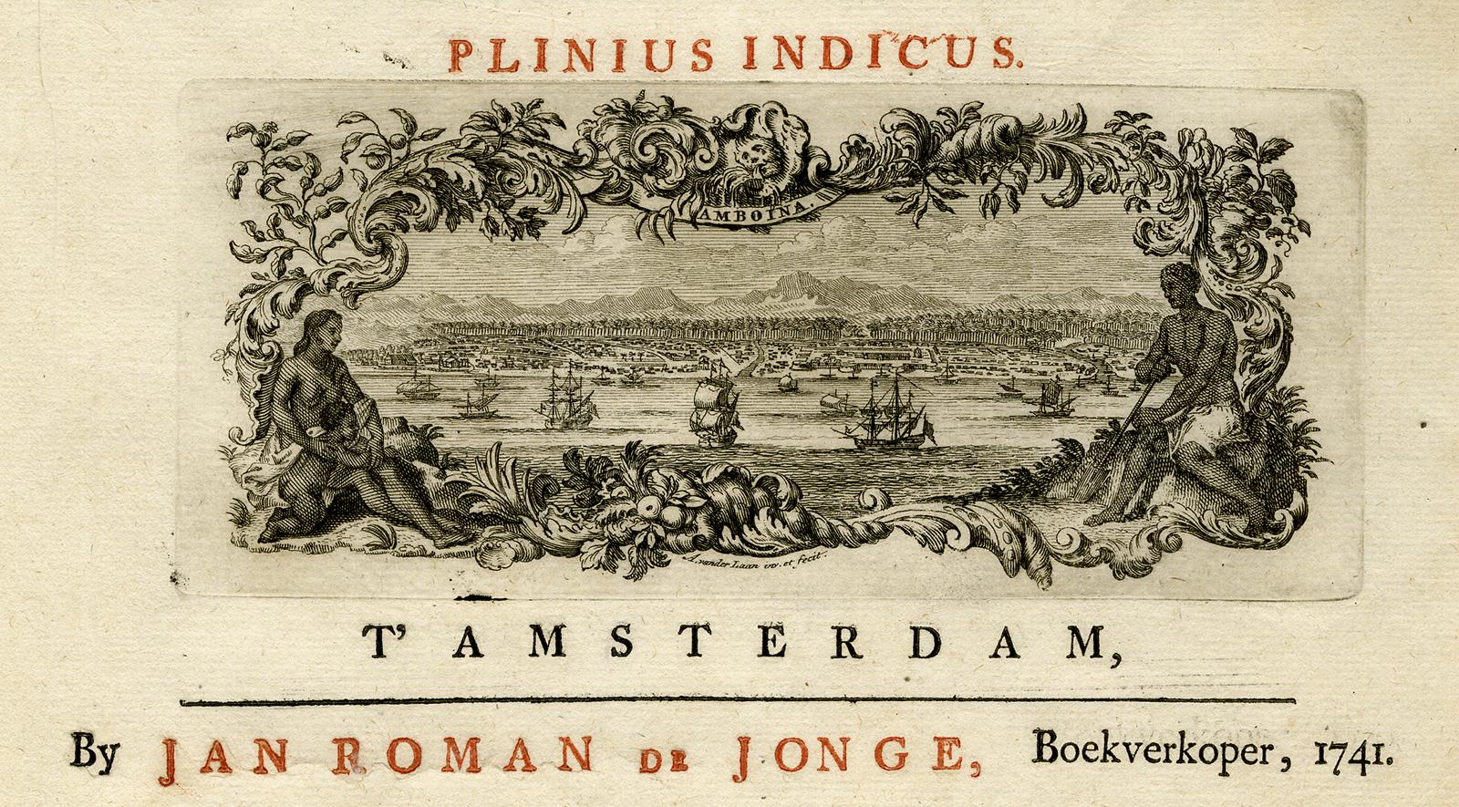 Jorg Eberhardt Rumph Print - Title page - Ambonian Cabinet of Curiosities by Rumphius - Engraving - 18th c.