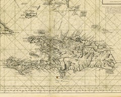 Sea chart of Santa Domingo and its surroundings - Engraving - 18th century
