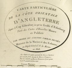 Sea chart of west coast of England - Cape Gibraltar - Engraving - 19th century