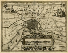 Used map of Antwerp and river Schelde by van der Keere - Engraving - 17th c.