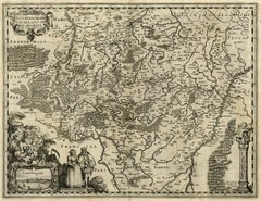 Antique map of Luxembourg and its region by Kaerius - Engraving - 17th c.