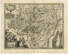 Antique map of Luxembourg and its region by Kaerius - Engraving - 17th c.
