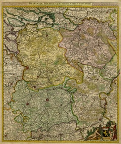 Antique map of Duchy of Brabant by Visscher - Handcoloured engraving - 17th c.