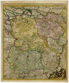 Antique map of Duchy of Brabant by Visscher - Handcoloured engraving - 17th c.