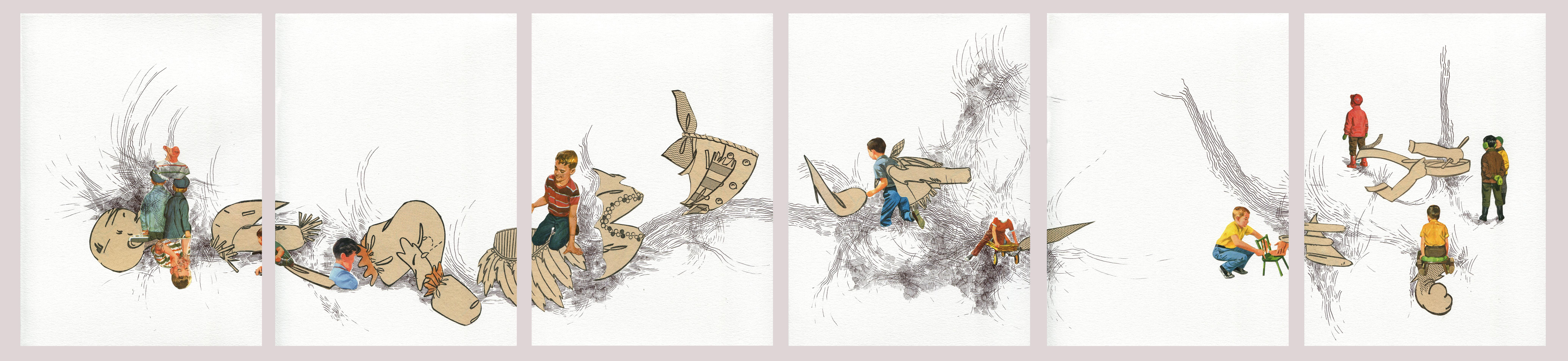 Junge und Mädchen – Mixed Media Art von Catalina Schliebener