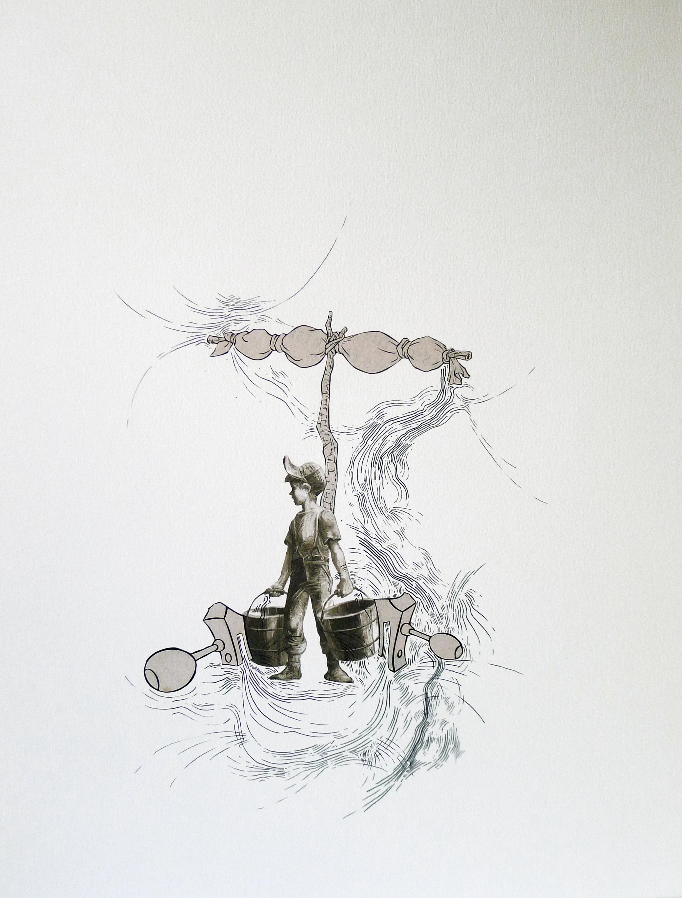 Die Jagd auf Wildleder – Mixed Media Art von Catalina Schliebener