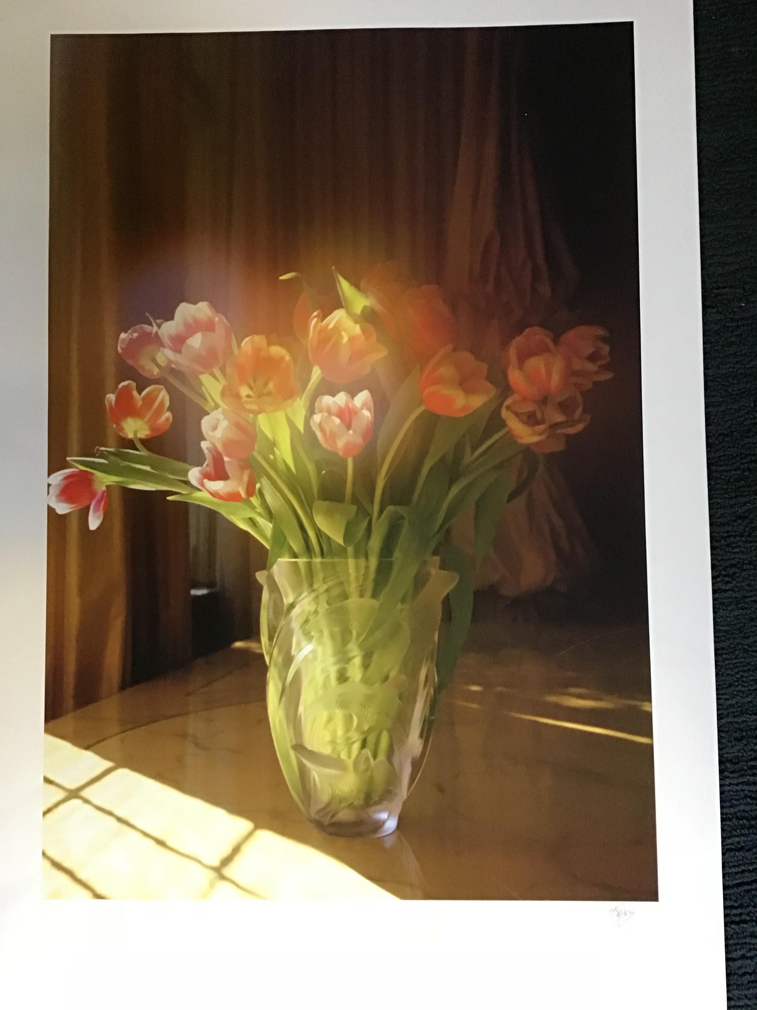 Glowing tulips - Mixed Media Art by bruce keyes