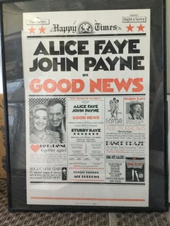 Vintage GOOD NEWS BROADWAY POSTER SIGNED HILARY KNIGHT