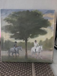 white hore under the tree