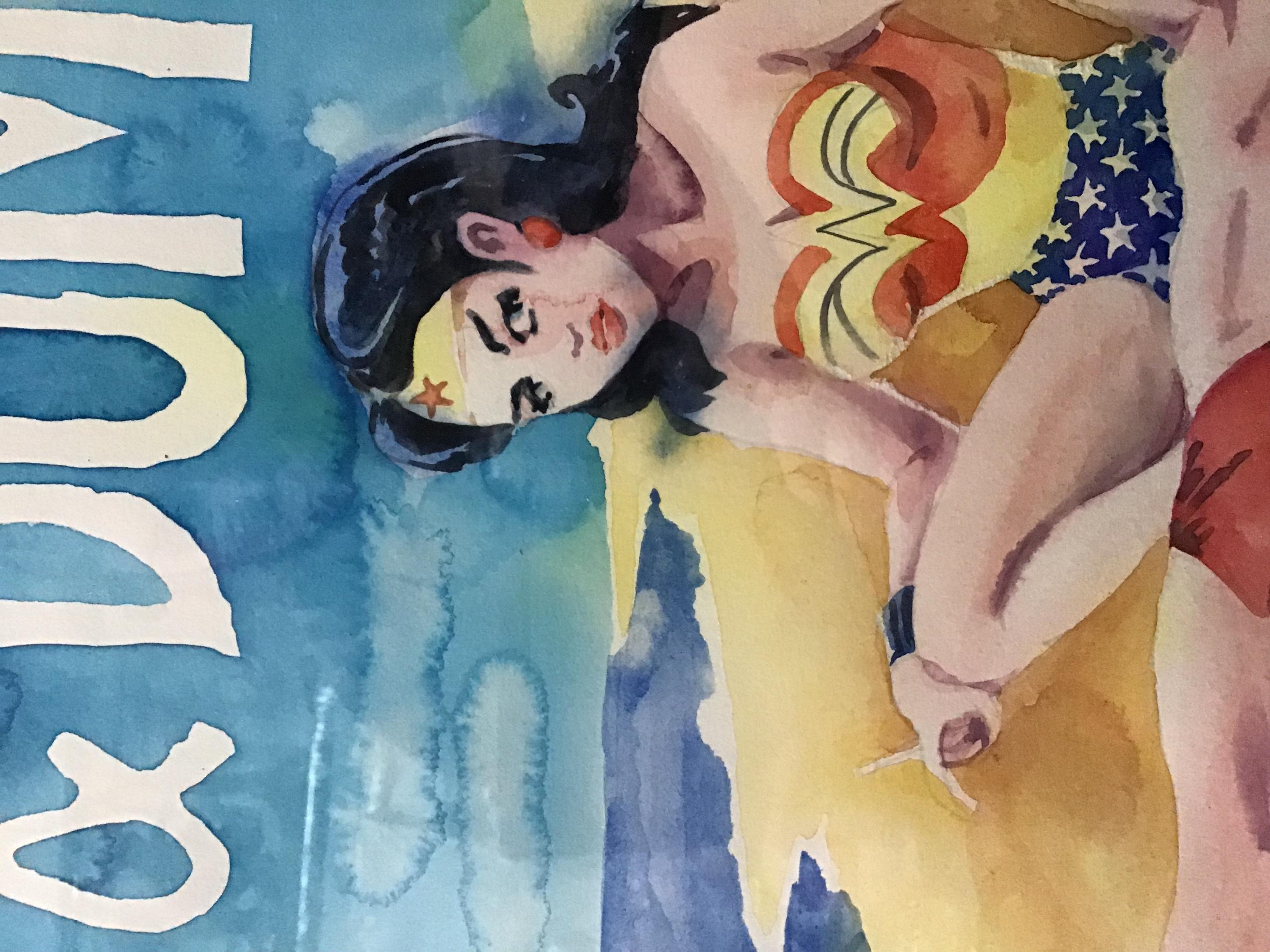 PREGNANT AND DUMPED wonder woman watercolor
