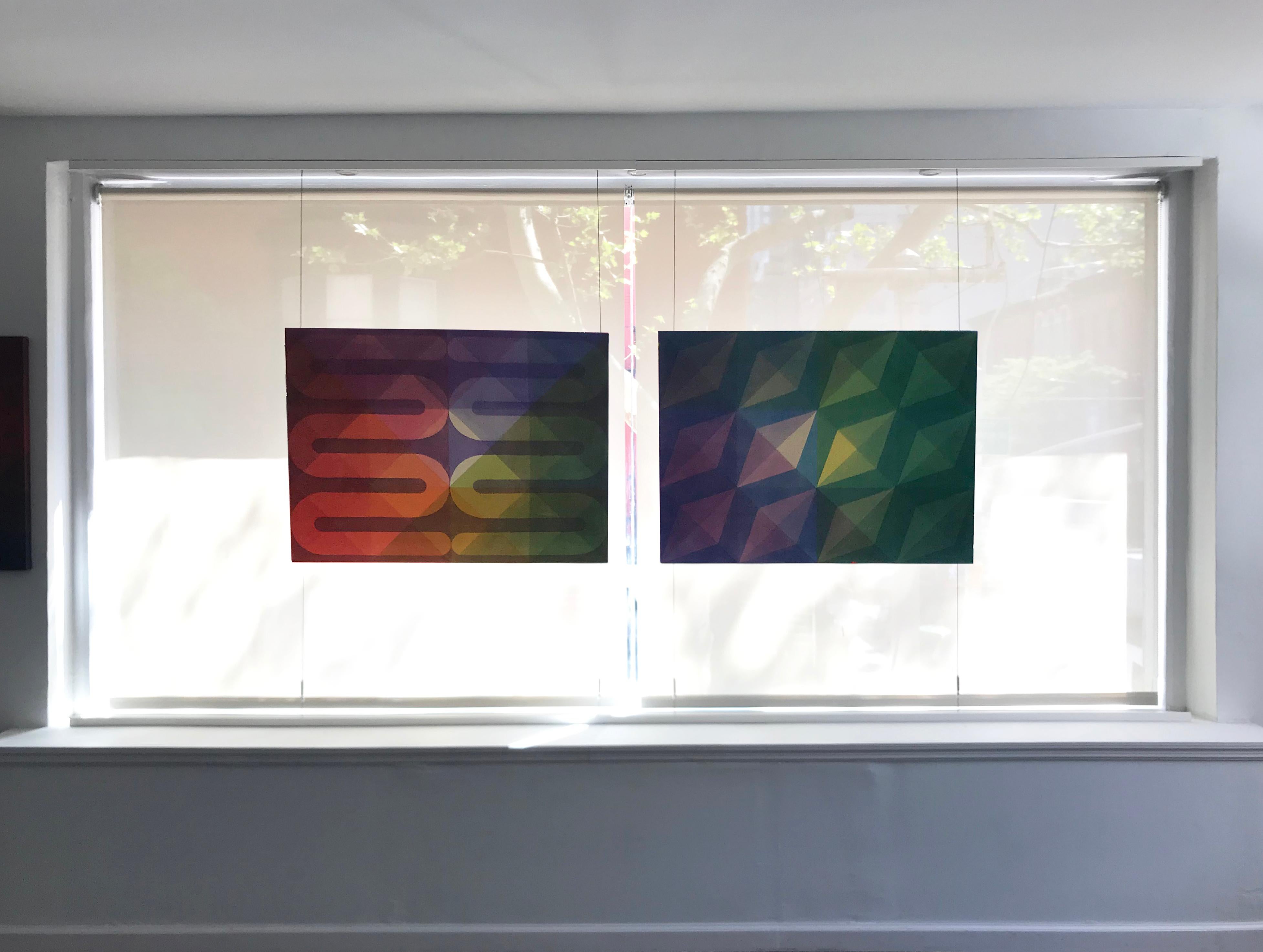 Rainbow Serpents - Abstract Geometric Painting by Field Kallop