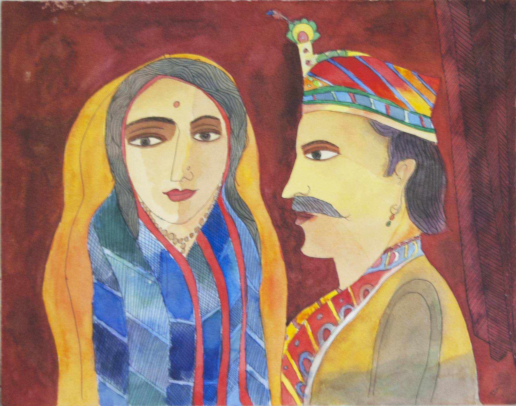 Badri Narayan Figurative Painting - The Prince & Princess