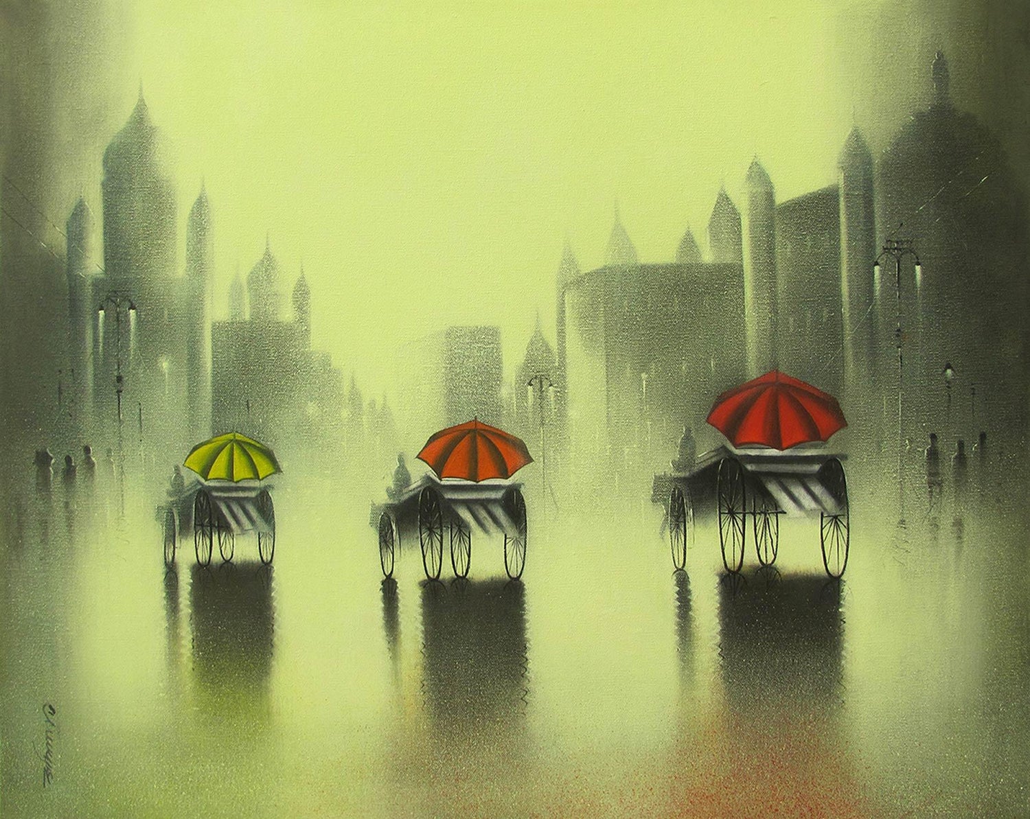 Somnath Bothe Rythmic Monsoon In Mumbai 2 Heavy Rain Charcoal Acrylic Green Red In Stock For Sale At 1stdibs Somnath Bothe Rythmic Monsoon In Mumbai 2 Heavy Rain Charcoal Acrylic Green Red In Stock For Sale At 1stdibs