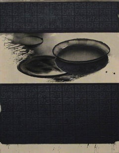 Biriany Choudron, Still Life Painting, Acrylic, Pigment, Black, White "In Stock"