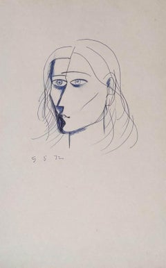 Untitled, Figurative, Pen & Ink on Paper by Artist Somnath Hore "In Stock"
