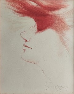 Sin Título, Figurativo, Pastel sobre Papel, Marrón por Artista Indio "En Stock"