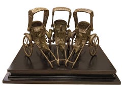 Rickshawala, Figurative, Bronze Sculpture by Contemporary Indian Artist-In Stock