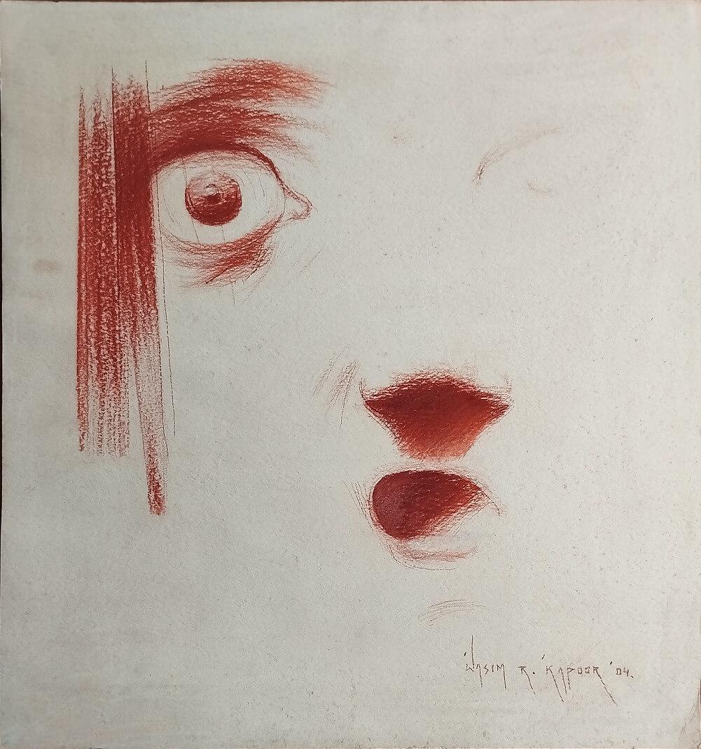 Wasim Kapoor - Ohne Titel - 15 x 14 Zoll (ungerahmt)
Pastell auf Papier, 2004
(Ungerahmt & Geliefert)

Artistik : Wasim Kapoor ist ein Künstler, der von den dunklen Gefühlen des Schmerzes, der Unterdrückung, des Leidens und der Einsamkeit besessen