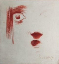 Untitled, Figurative, Pastel on Paper, by Indian Artist Wasim Kapoor "In Stock"