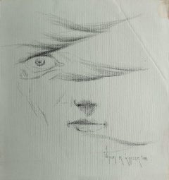 Untitled, Figurative, Charcoal on Paper, by Indian Artist Wasim Kapoor-In Stock