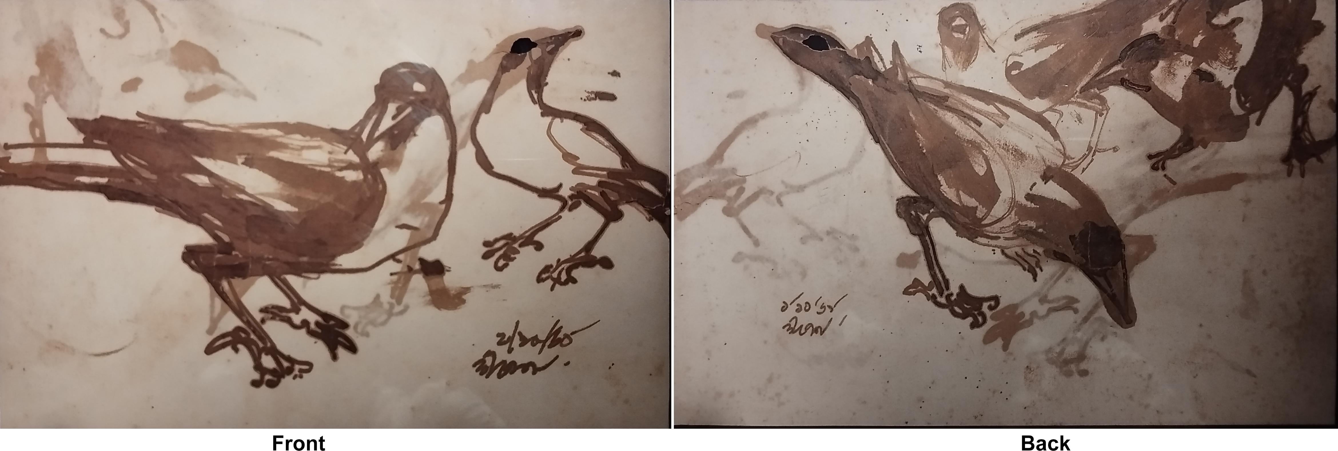Crows, Brush, Watercolour on Paper, Set of 14 works by Indian Artist 