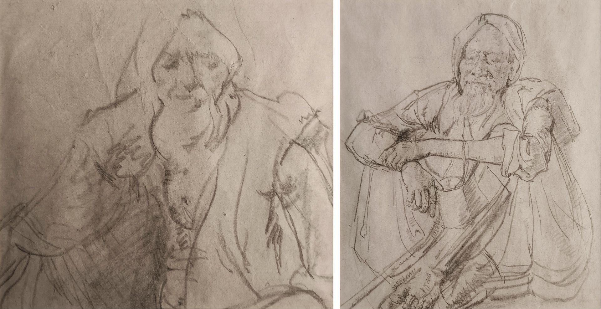 Fakir-1 & 3, Figurativo, Matita su carta, Set di 2 Opere di Atul Bose "In magazzino"