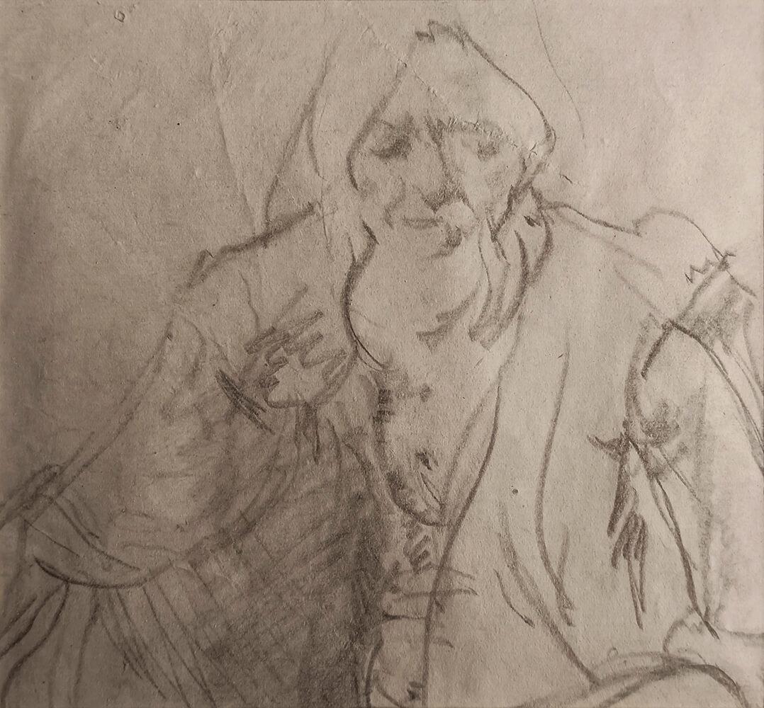 Fakir-1 & 3, Figurative, Pencil on Paper, Set of 2 Works by Atul Bose 