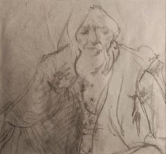 Fakir-1 & 3, Figurative, Pencil on Paper, Set of 2 Works by Atul Bose "In Stock"