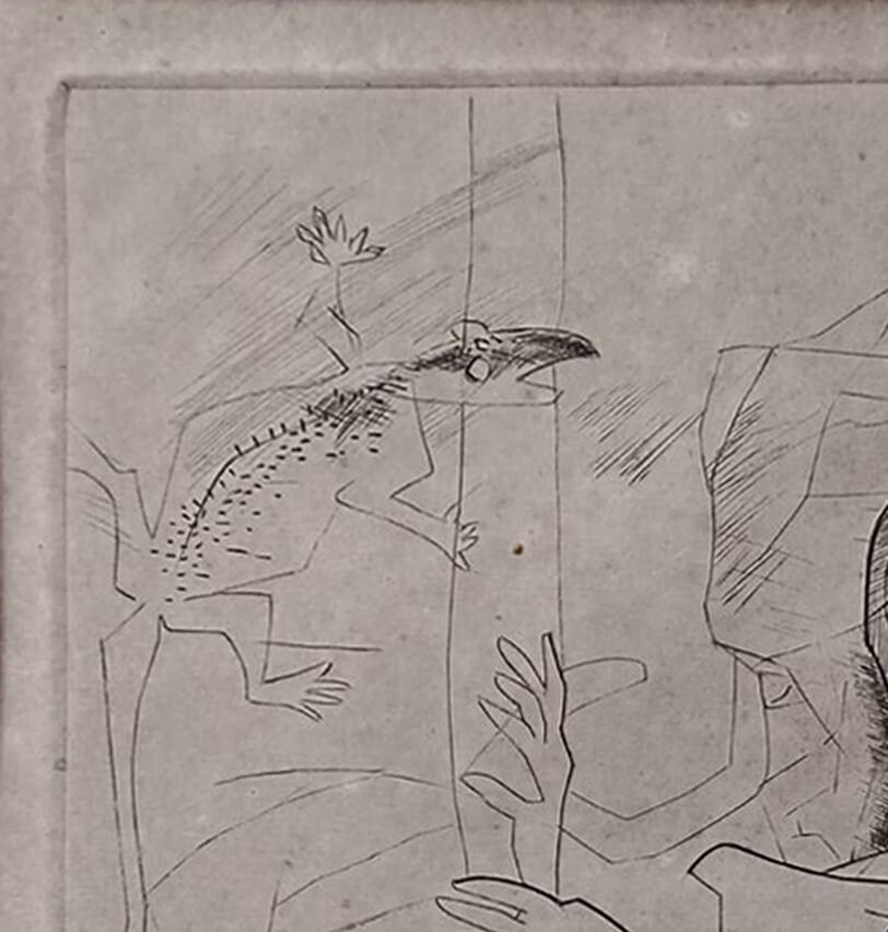 Sin título, Aguafuerte sobre papel, Figurativo por el artista Somnath Hore 