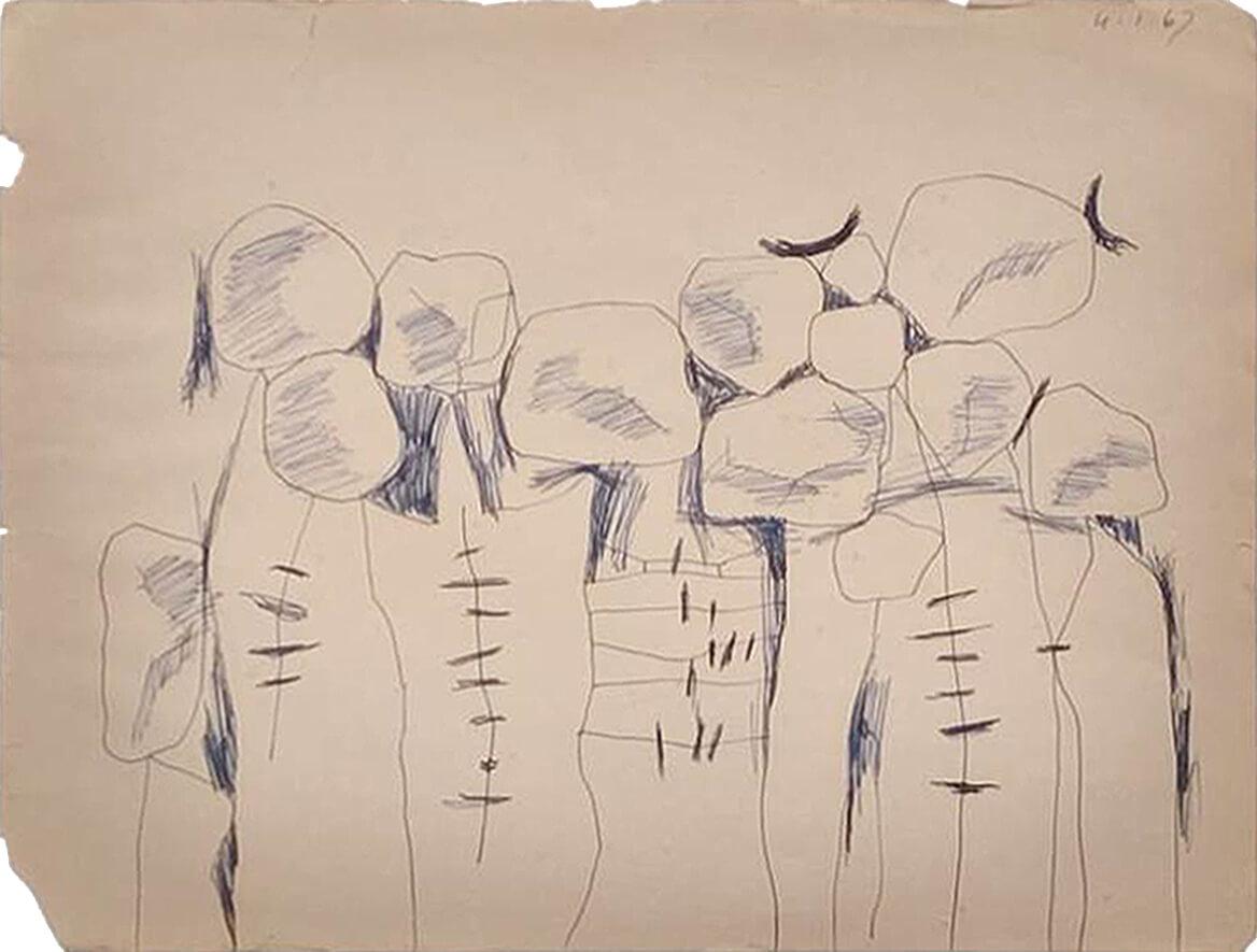 Wounds, Pen & Ink on Paper, Figurative Artist Somnath Hore "In Stock"