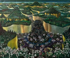 Luminous Twilight-2, Acrylic on Canvas, Contemporary Indian Artist "In Stock"