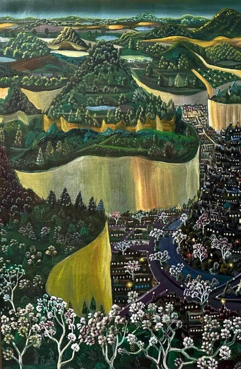 Luminous Twilight-2, Acrylic on Canvas, Contemporary Indian Artist 