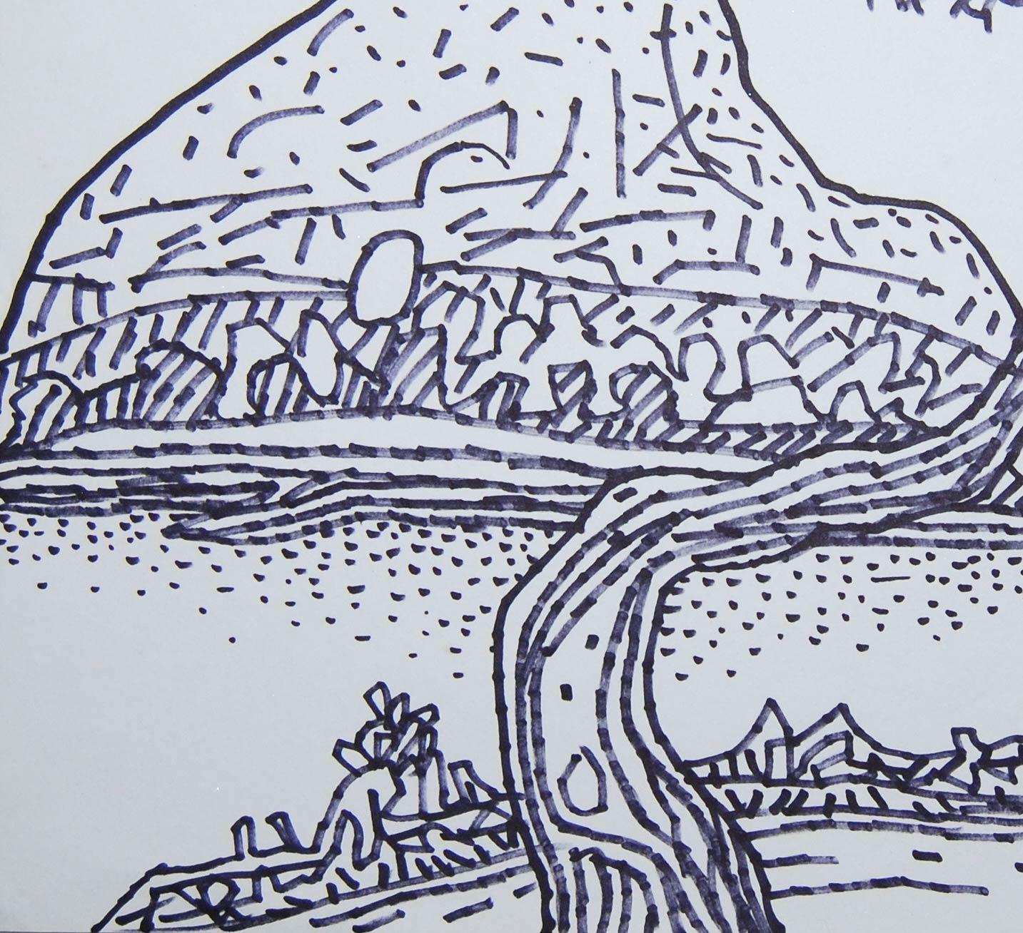 Dessins de paysage, scènes de village, encre sur papier, artiste du Bengale « en stock » - Moderne Art par Prokash Karmakar